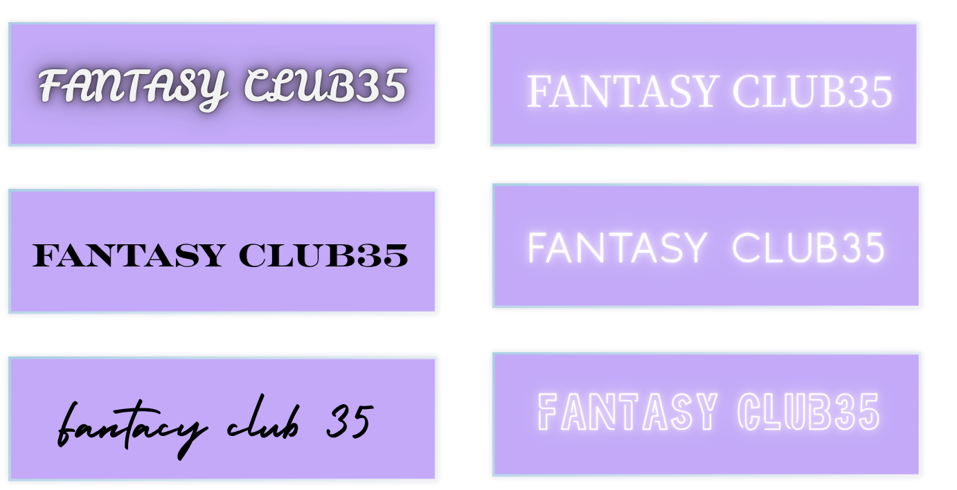 6 font variations
